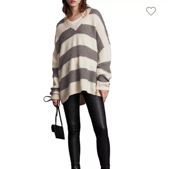 AllSaints Lou Metallic Striped Sweater (size M) - Picture 3 of 13